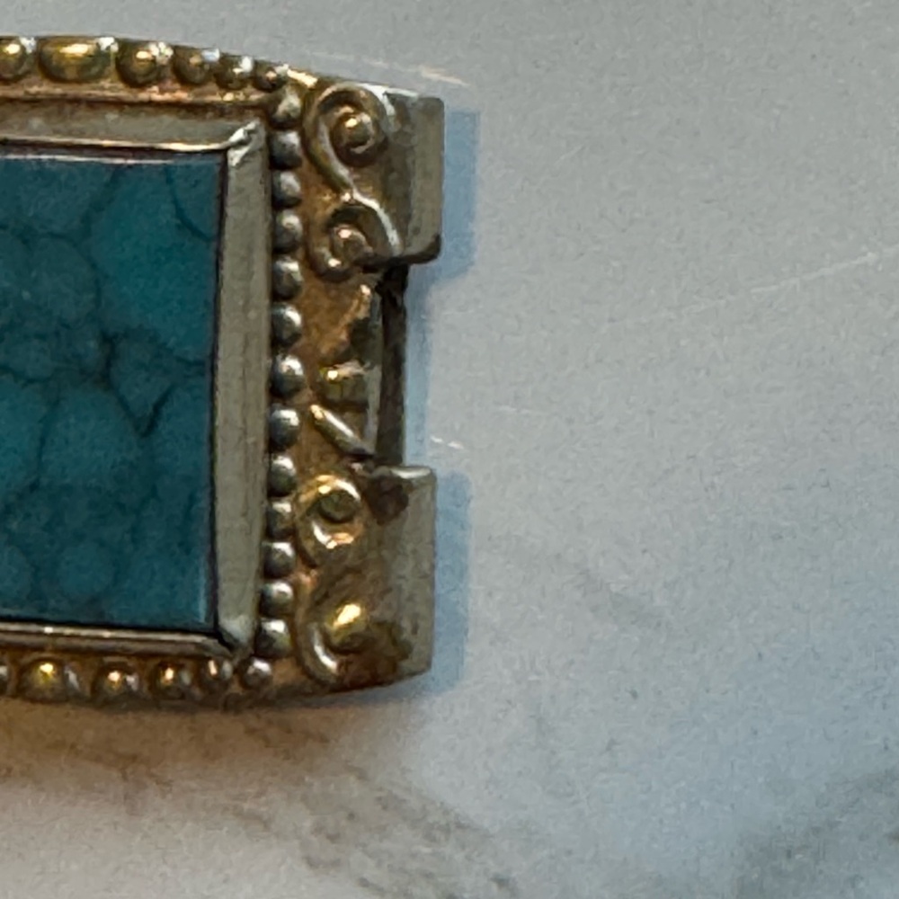 Stunning Hecho En Taxco Vintage Turquoise Bracelet - Picture 12 of 12